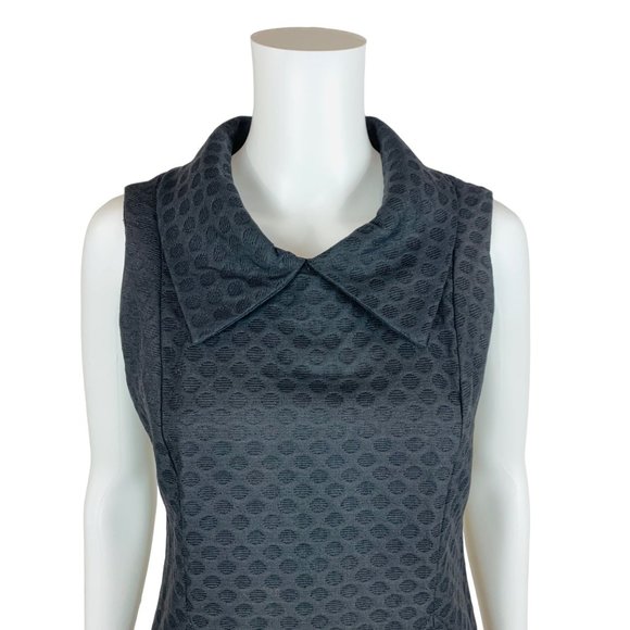 Vintage 1960s Mod Mini Dress Black Circles Peter Pan Collar | B 36" - Picture 3 of 12